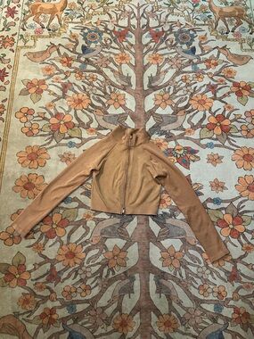 Mono B Cropped Zip Jacket in Camel